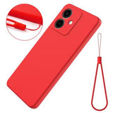 Honor Play10 Flydende silikone cover med håndrem - rød