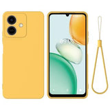 Honor Play10 Flydende silikone cover med håndrem - gul