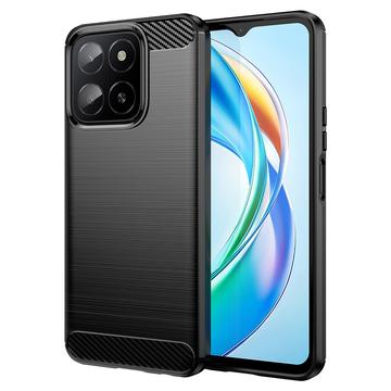 Honor X5b/X5b Plus Børstet TPU Cover - Karbonfiber - Sort