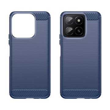 Honor X5b/X5b Plus Børstet TPU Cover - Karbonfiber - Blå