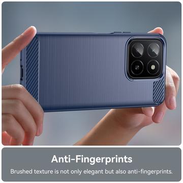 Honor X5b/X5b Plus Børstet TPU Cover - Karbonfiber - Blå