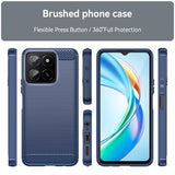 Honor X5b/X5b Plus Børstet TPU Cover - Karbonfiber - Blå