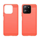 Honor X5b/X5b Plus Børstet TPU Cover - Karbonfiber - Rød