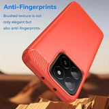 Honor X5b/X5b Plus Børstet TPU Cover - Karbonfiber - Rød