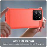 Honor X5b/X5b Plus Børstet TPU Cover - Karbonfiber - Rød