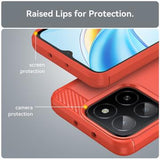 Honor X5b/X5b Plus Børstet TPU Cover - Karbonfiber - Rød