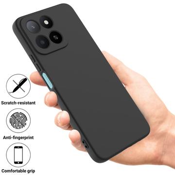 Honor X5b/X5b Plus Flydende silikone cover med håndrem - sort