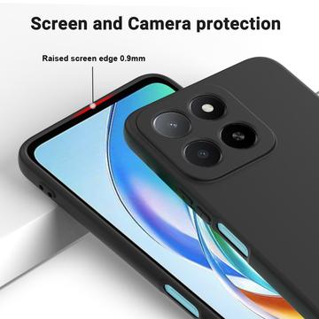 Honor X5b/X5b Plus Flydende silikone cover med håndrem - sort