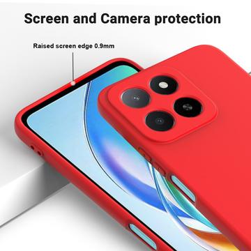 Honor X5b/X5b Plus Flydende silikone cover med håndrem - rød