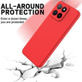 Honor X5b/X5b Plus Flydende silikone cover med håndrem - rød