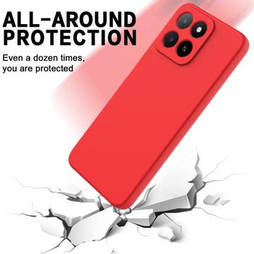 Honor X5b/X5b Plus Flydende silikone cover med håndrem - rød