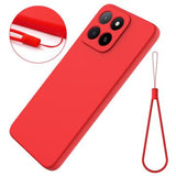 Honor X5b/X5b Plus Flydende silikone cover med håndrem - rød