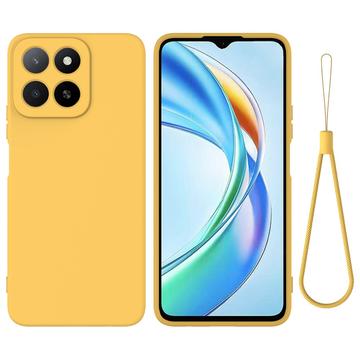 Honor X5b/X5b Plus Flydende silikone cover med håndrem - gul