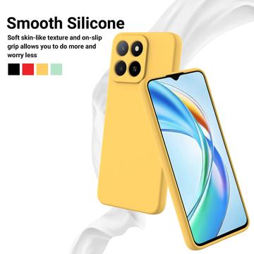 Honor X5b/X5b Plus Flydende silikone cover med håndrem - gul