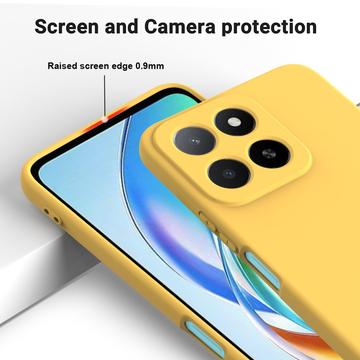Honor X5b/X5b Plus Flydende silikone cover med håndrem - gul