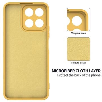 Honor X5b/X5b Plus Flydende silikone cover med håndrem - gul