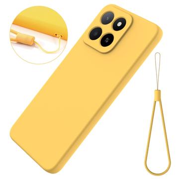 Honor X5b/X5b Plus Flydende silikone cover med håndrem - gul