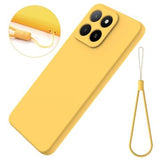 Honor X5b/X5b Plus Flydende silikone cover med håndrem - gul