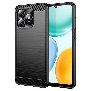 Honor X5c/X5c Plus Børstet TPU Cover - Karbonfiber - Sort