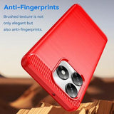 Honor X5c/X5c Plus Børstet TPU Cover - Karbonfiber - rød