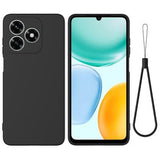 Honor X5c/X5c Plus/Play10A Flydende silikone cover med håndrem - sort