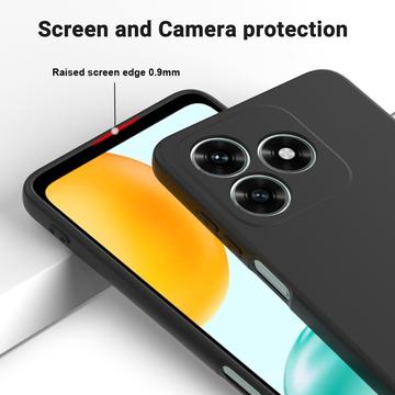 Honor X5c/X5c Plus/Play10A Flydende silikone cover med håndrem - sort