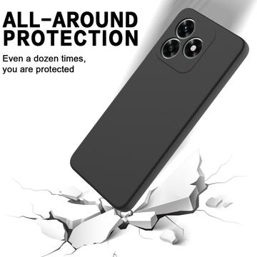 Honor X5c/X5c Plus/Play10A Flydende silikone cover med håndrem - sort