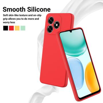 Honor X5c/X5c Plus/Play10A Flydende silikone cover med håndrem - rød