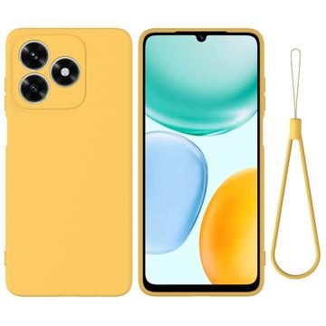 Honor X5c/X5c Plus/Play10A Flydende silikone cover med håndrem - gul