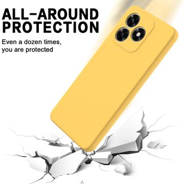 Honor X5c/X5c Plus/Play10A Flydende silikone cover med håndrem - gul
