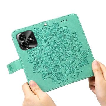 Honor X5c Plus Mandala Series Etui med Pung - Grøn