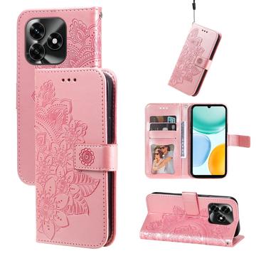 Honor X5c Plus Mandala Series Etui med Pung - Pink