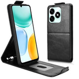 Honor X5c Plus lodret flip-etui med stativ - sort
