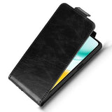 Honor X5c Plus lodret flip-etui med stativ - sort