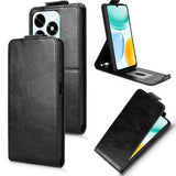 Honor X5c Plus lodret flip-etui med stativ - sort