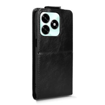 Honor X5c Plus lodret flip-etui med stativ - sort