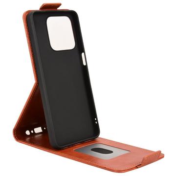 Honor X5c Plus lodret flip-etui med stativ - Brun