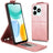 Honor X5c Plus lodret flip-etui med stativ - rosaguld