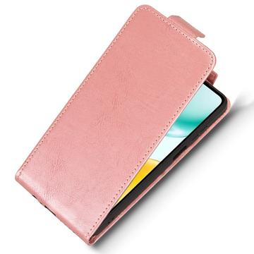 Honor X5c Plus lodret flip-etui med stativ - rosaguld