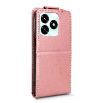 Honor X5c Plus lodret flip-etui med stativ - rosaguld