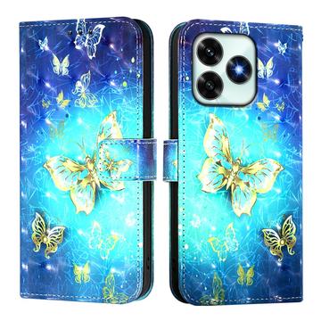 Honor X5c Plus Wonder Series pungetui - gyldne sommerfugle