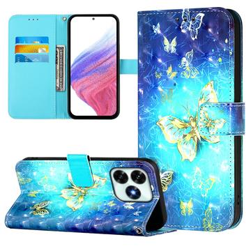 Honor X5c Plus Wonder Series pungetui - gyldne sommerfugle
