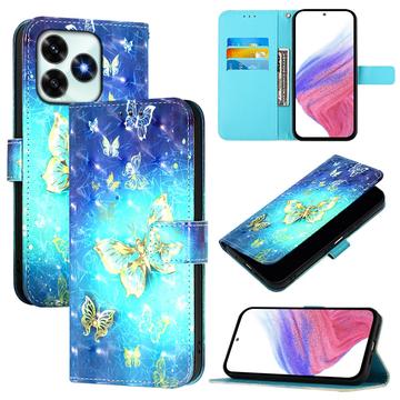 Honor X5c Plus Wonder Series pungetui - gyldne sommerfugle
