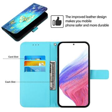 Honor X5c Plus Wonder Series pungetui - gyldne sommerfugle