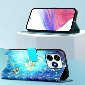 Honor X5c Plus Wonder Series pungetui - gyldne sommerfugle