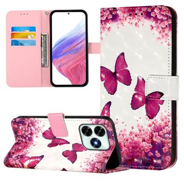 Honor X5c Plus Wonder Series pungetui - rosa sommerfugle