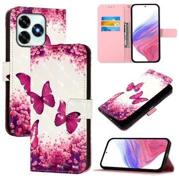 Honor X5c Plus Wonder Series pungetui - rosa sommerfugle