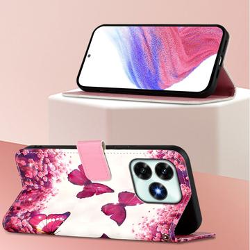 Honor X5c Plus Wonder Series pungetui - rosa sommerfugle
