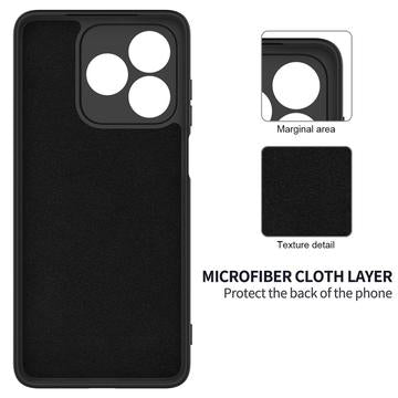 Honor X5d/X5d Plus Flydende silikone cover med håndrem - Sort