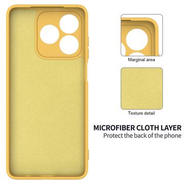 Honor X5d/X5d Plus Flydende silikone cover med håndrem - Gul